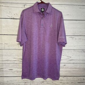 Footjoy FJ Men's Size M Medium Golf Polo Shirt Purple Marleed “Men's League”logo